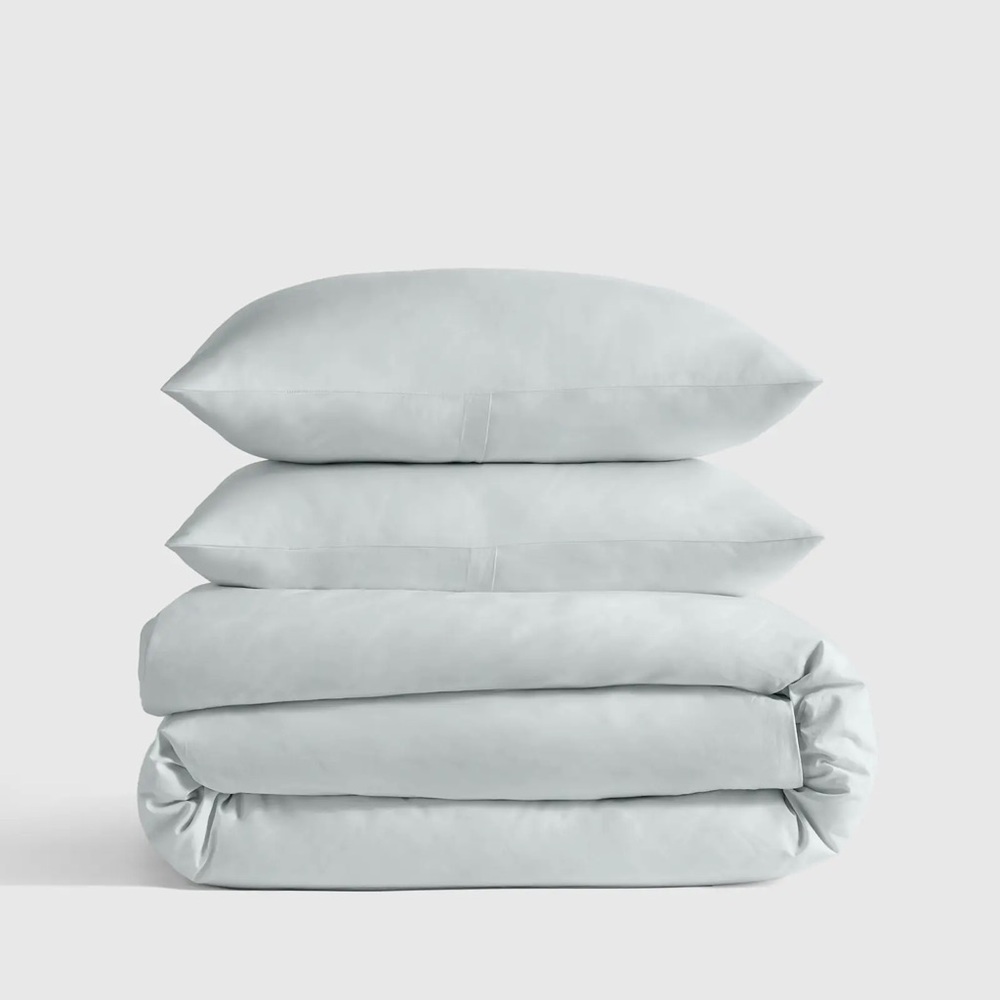 Quince Classic Organic Percale Duvet Cover Set King/Cal King in Mist